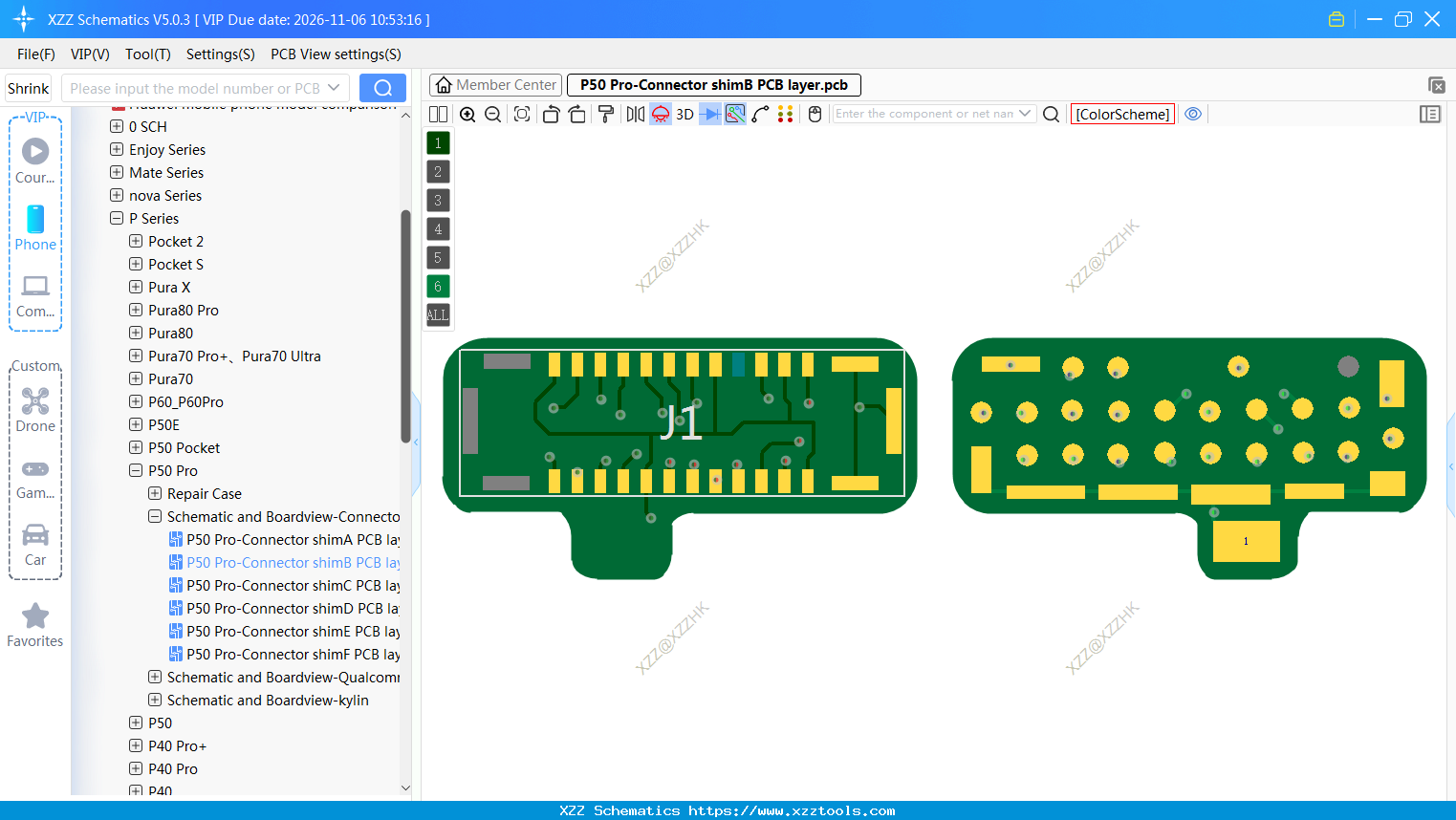 P50 Pro-Connector ShimB PCB Layer